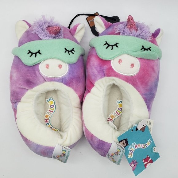 ORIGINAL Squishmallows UNICORN Girl's Rubber Sole Slippers - NWT - Size 2-3 - Picture 4 of 11